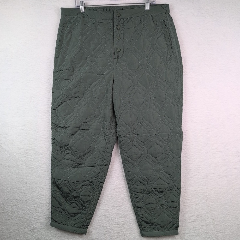 Fabletics NWT Apres‎ Ski Quilted Pant in Smoke Green Women's sz XXL